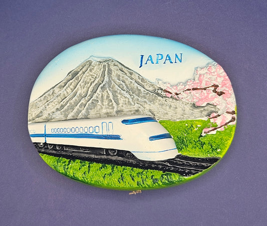 Japan – Mount Fuji Landscape with Bullet Train 3D Magnet