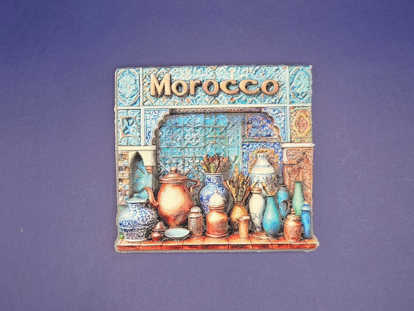 Morocco - Ceramic & Souk 3D Magnet