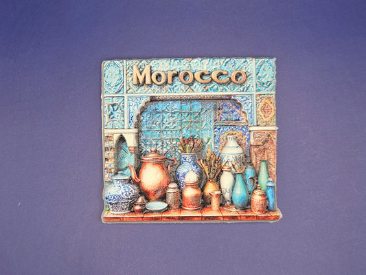 Morocco - Ceramic & Souk 3D Magnet