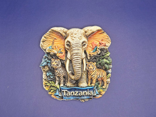Tanzania - Elephant & Tigers 3D Magnet