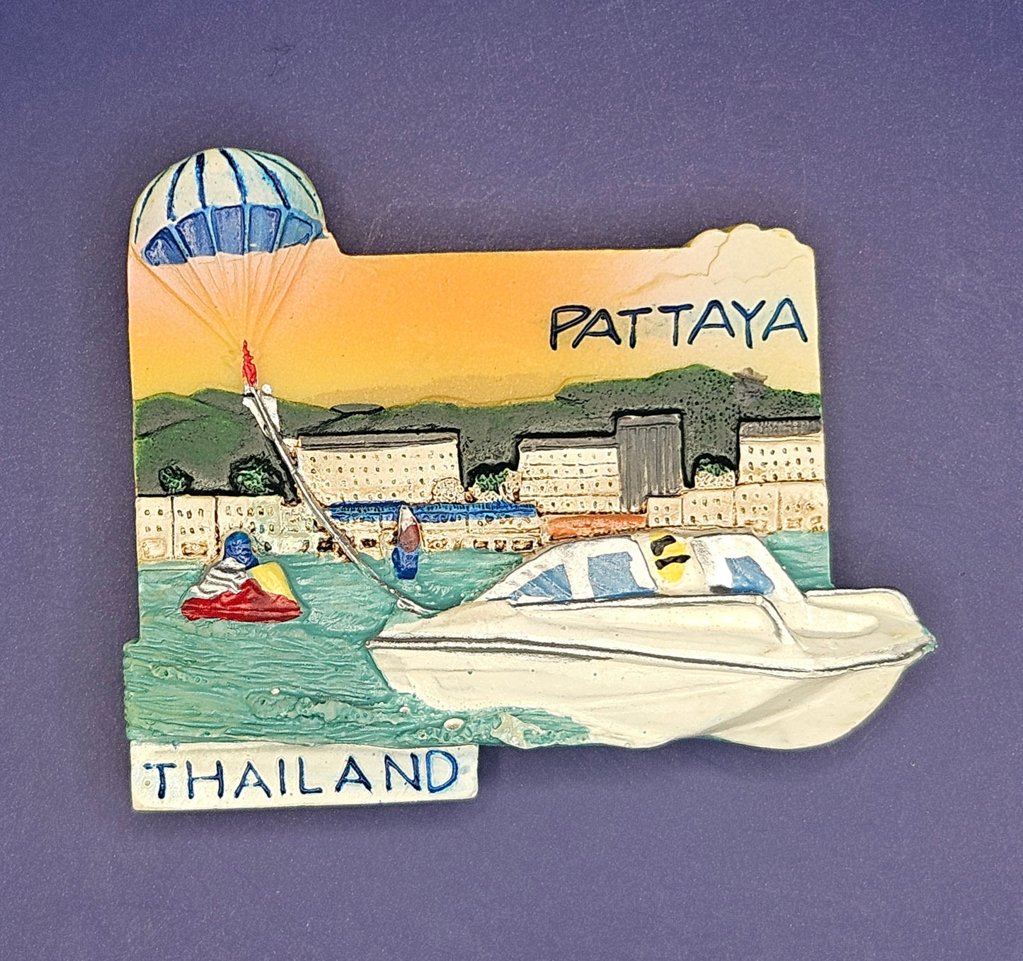 Thailand - Pattaya – Coastal City & Beach Activity Scene 3D Magnet
