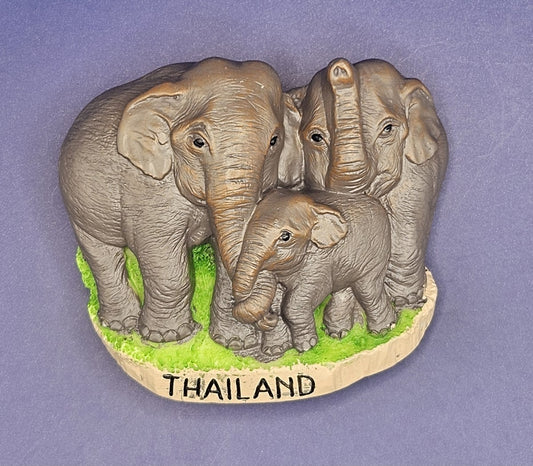 Thailand - Elephant Family 3D Magnet